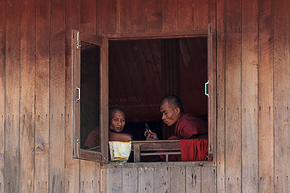 monks at window