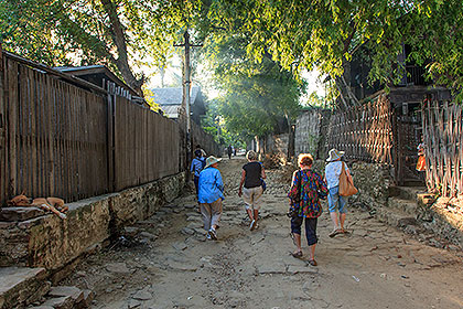 walking in village