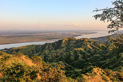 mountains and river