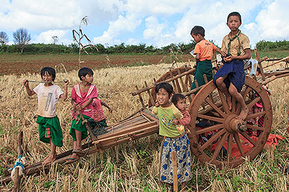 children with cart