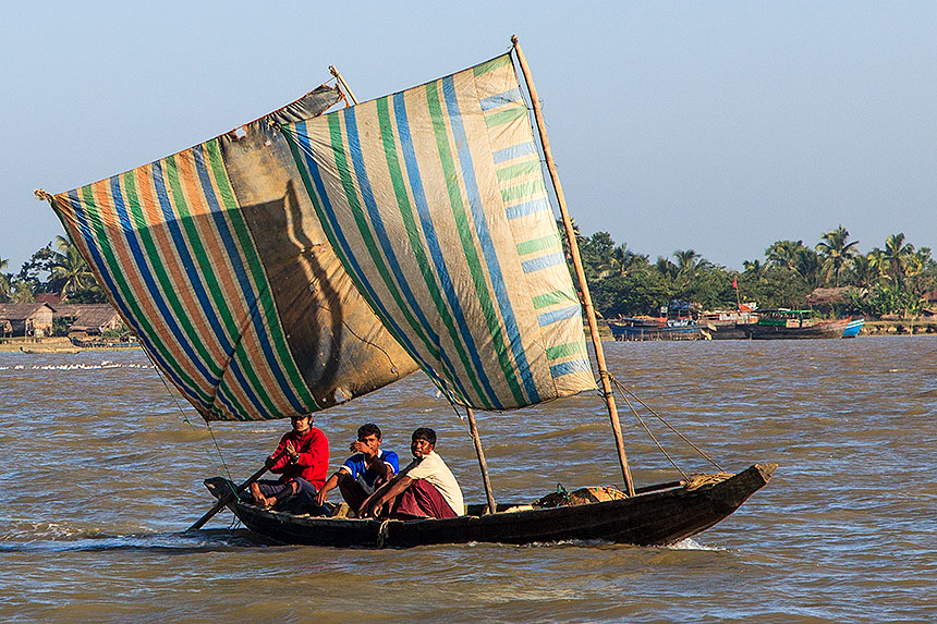 sailboat and crew