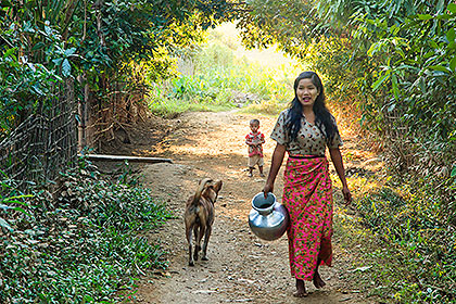 woman with water pot