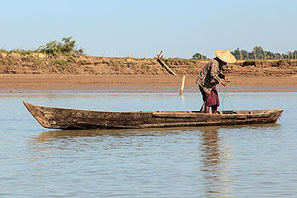 fishing from canoe