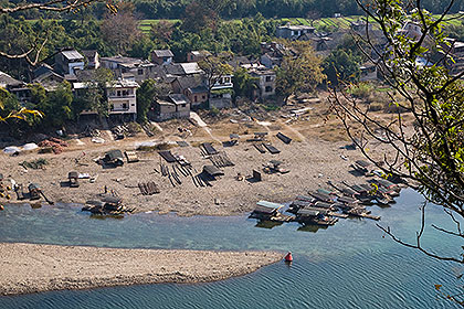 Bamboo rafts by Li River