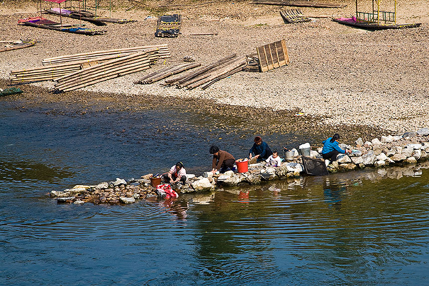 Women washing clothes