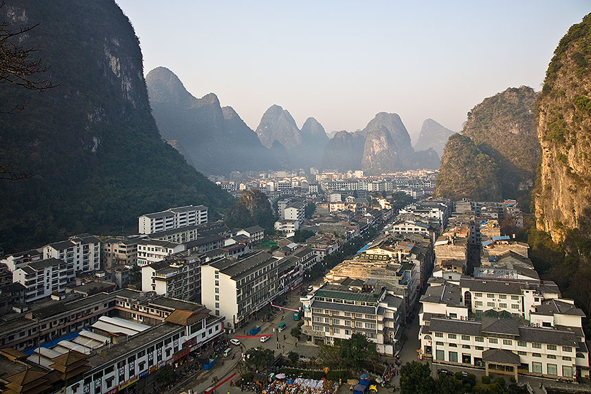 View of town from pavilion