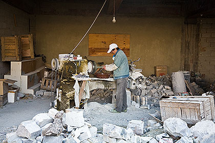 Marble factory worker