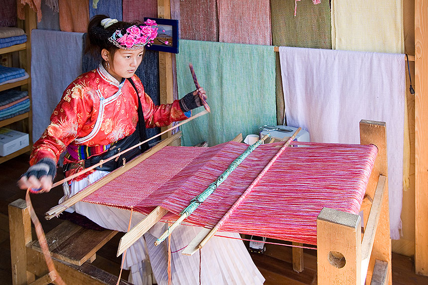 Woman at loom