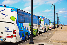 parked tour buses