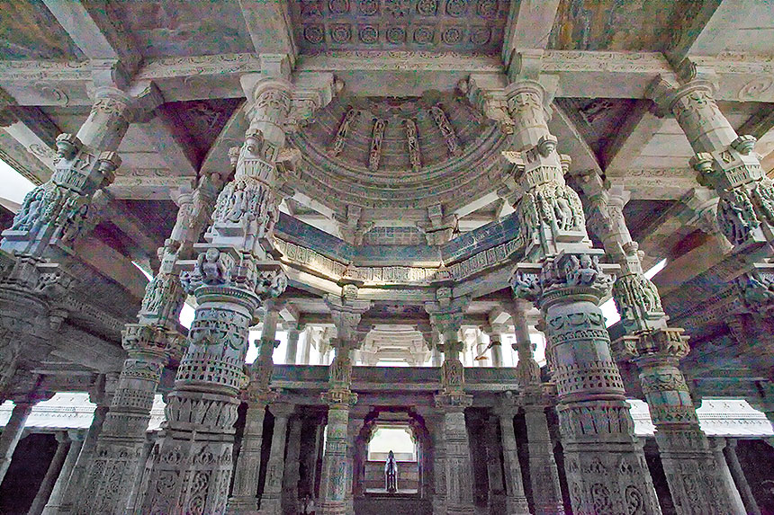 Wide angle view of temple