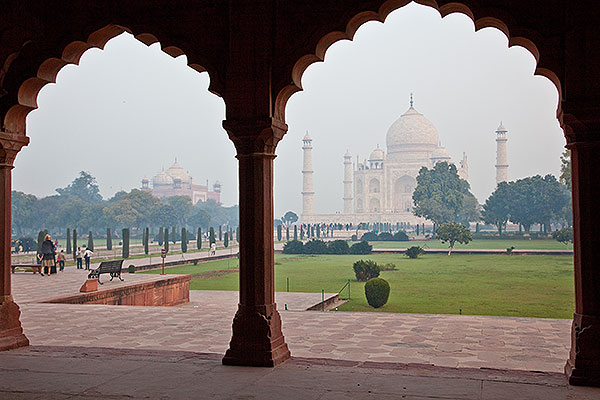 Taj Mahal through arches