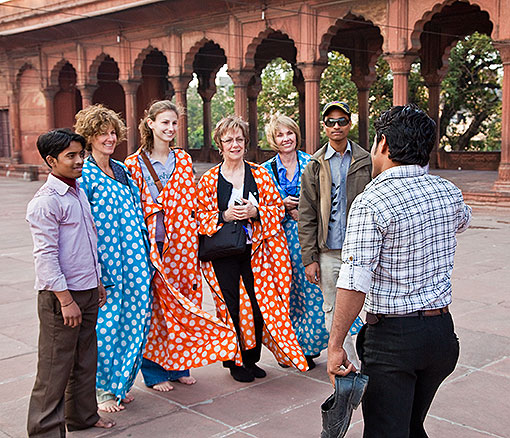 Women being photographed