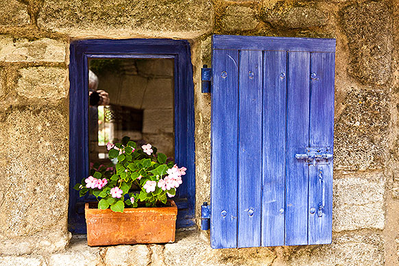 Blue shutters